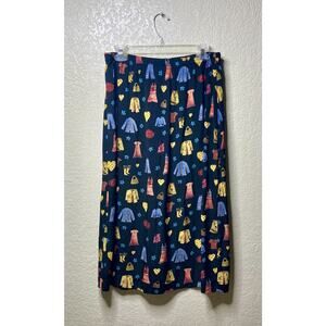 Vintage Central Falls Skirt Womens Large Funky Style Print Elastic Waist USA